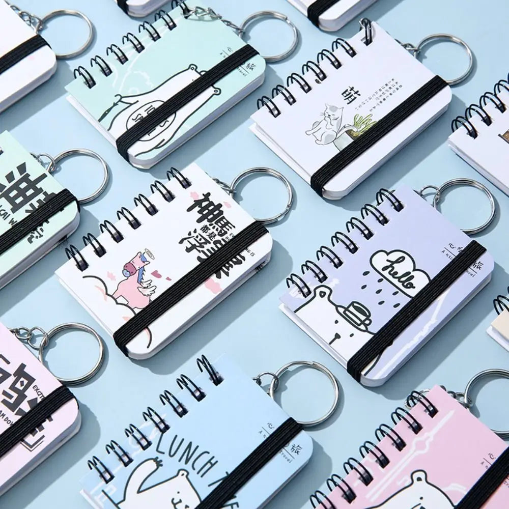 Journal Planner Notebook Keychain Small Book Hanging Mini Notebook Pocket Random Pattern Keychain with Notepad Student Class Oasis Select
