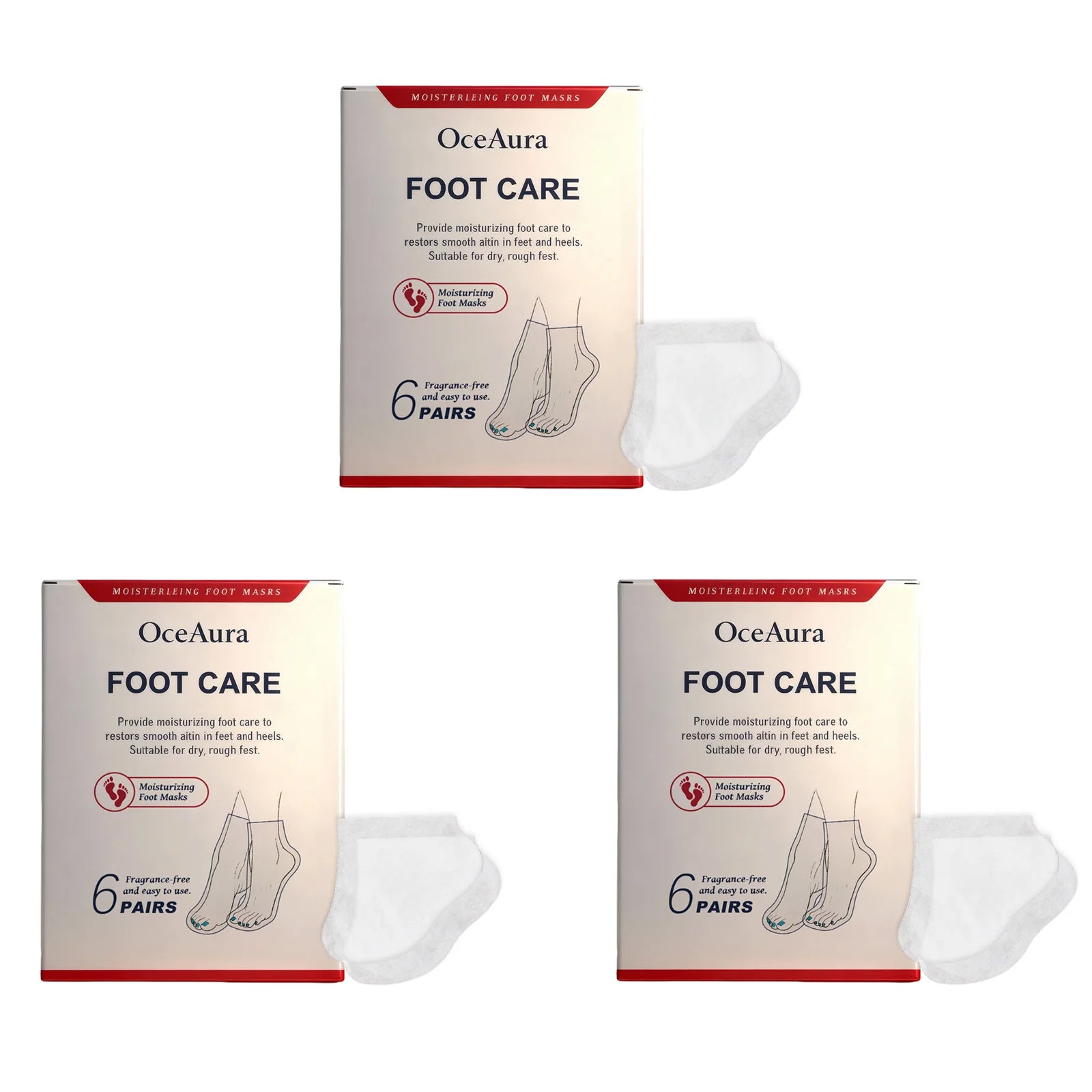 OceAura Shea Butter Foot Mask 6 Pairs – Exfoliate & Hydrate Exfoliating Foot Mask Oasis Select 18Pairs Boxed