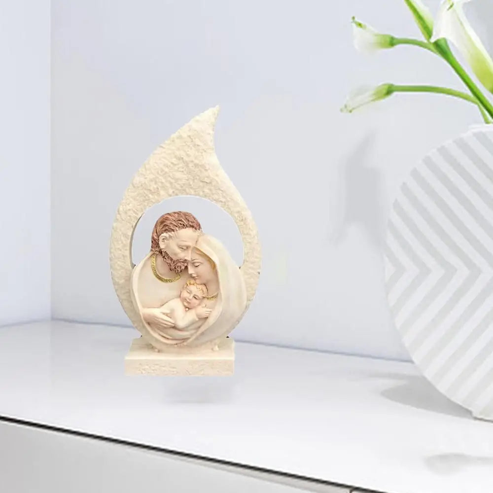 Sacred Hearts Holy Family Resin Nativity Figurine | Hand-Painted