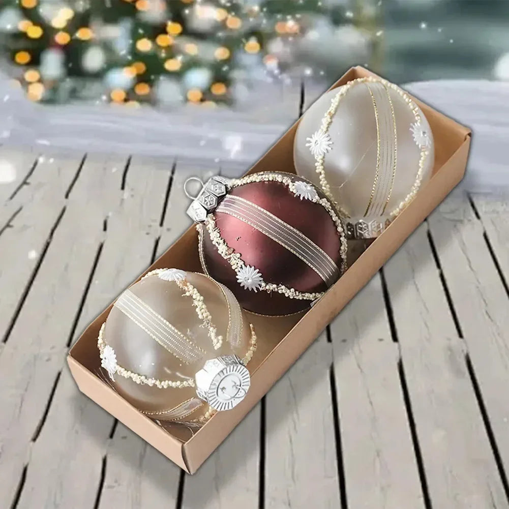 Christmas Tree Hanging Decoration Ornaments Balls 8cm 3 Boxes Shatterproof Plastic For Seasonal And Holiday Home Decoration Oasis Select