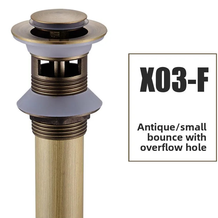 Brass Modern Round Bottle P trap 1 1/4, Sink Drain Pipe P trap Kit Antique with Pop up Drain Oasis Select X03-F