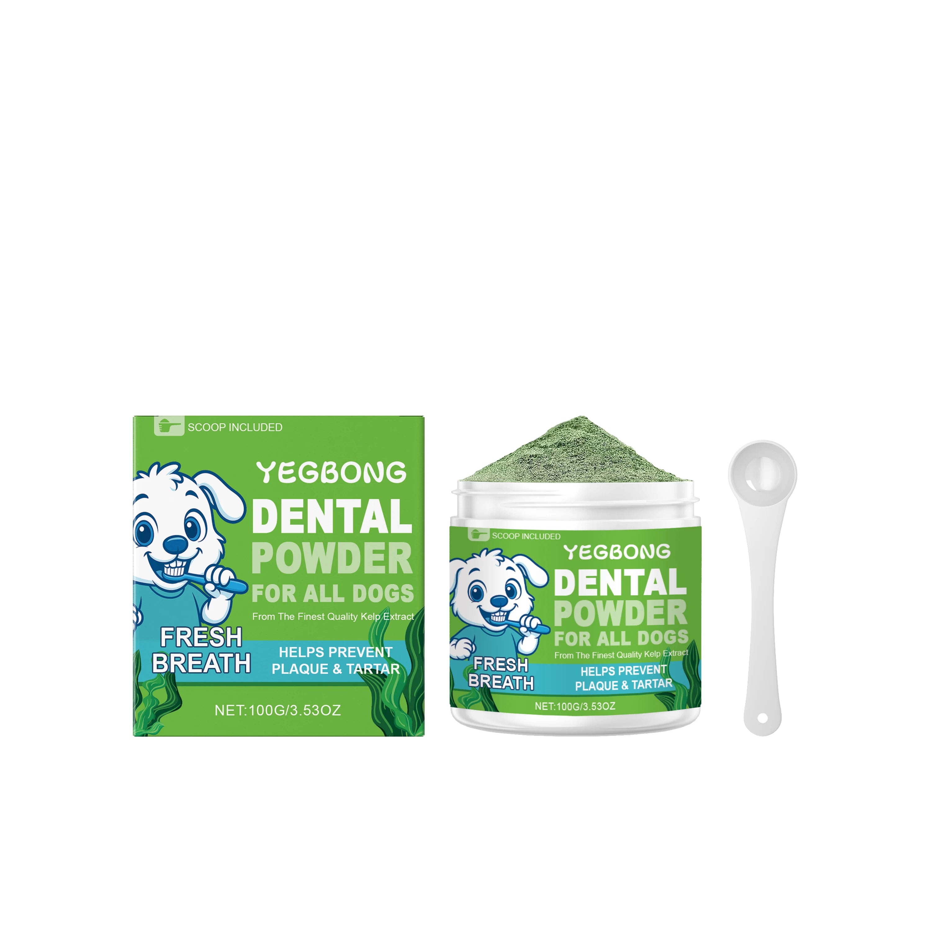Powder for Dogs Teeth Prevents Tartar Teeth Cleaning Fresh Breath Eliminate Oral Odors Dog Teeth Cleaning Powder with Spoon 100g Oasis Select
