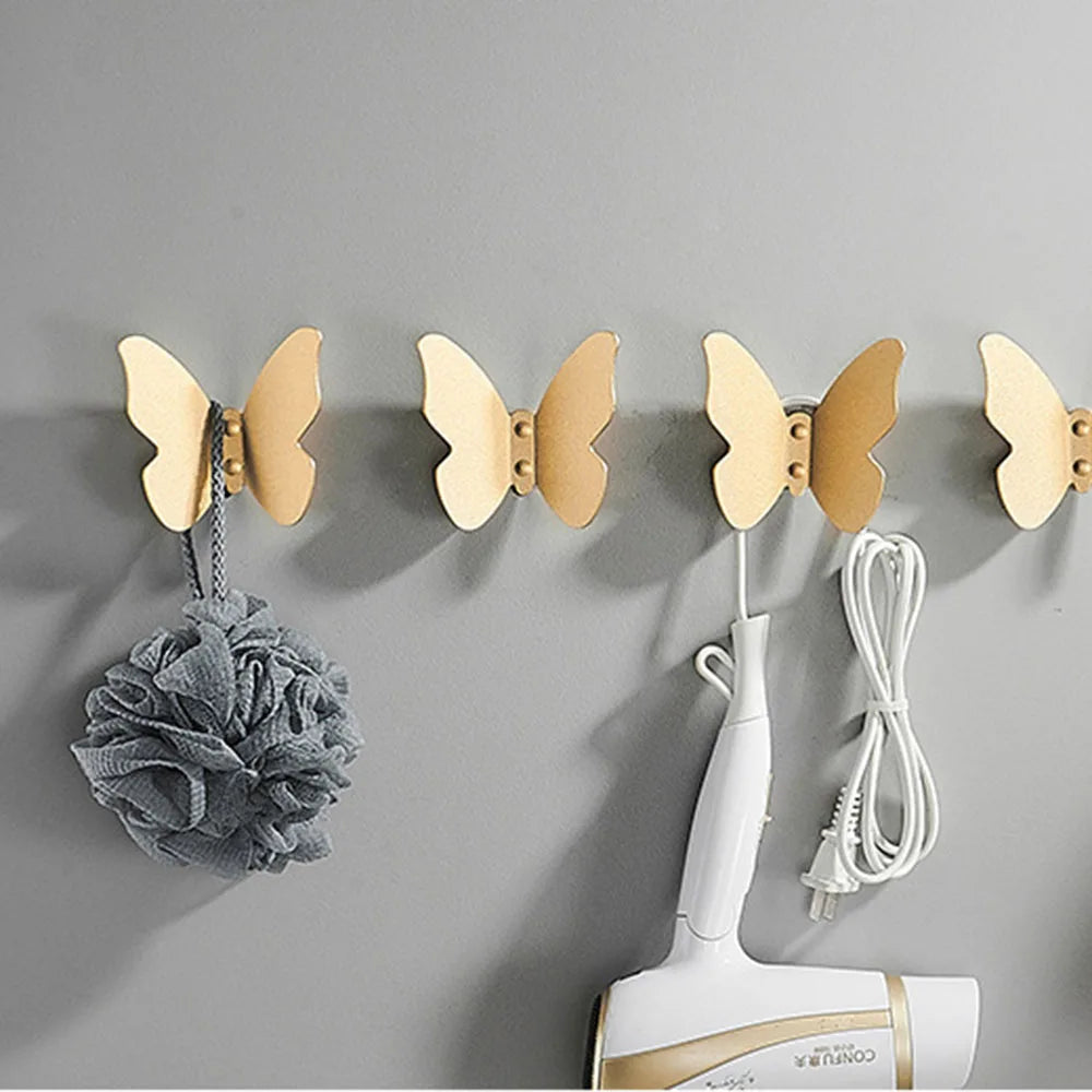 Butterfly Frosted Aluminum Wall Hook – Decorative Storage Hook