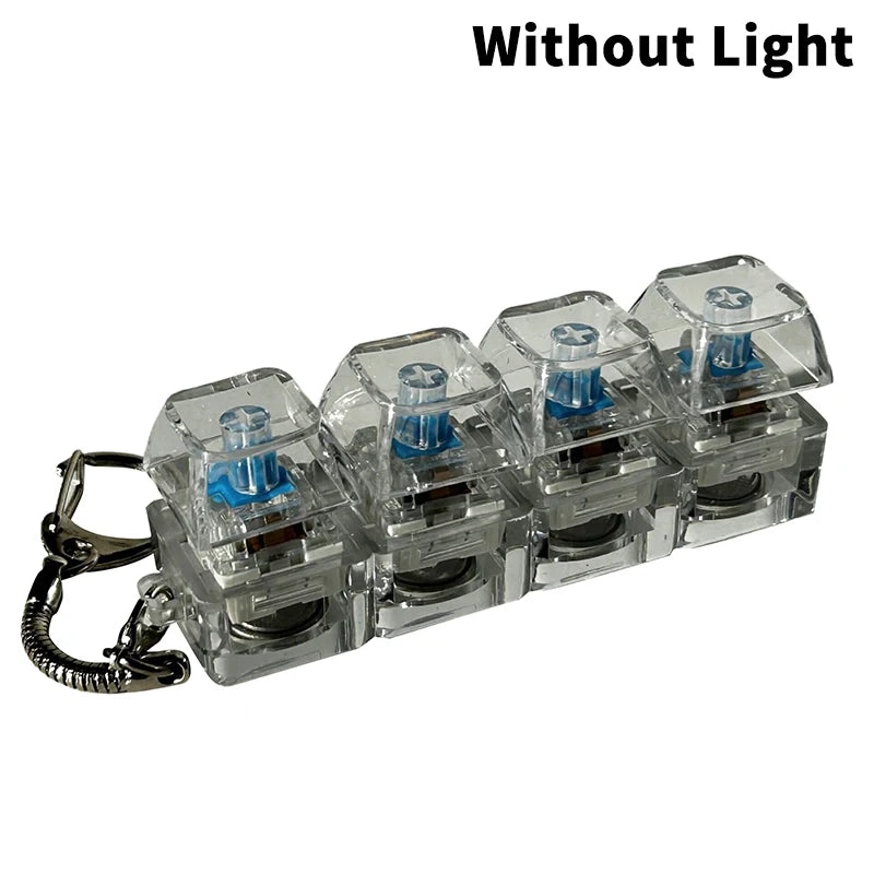 4/9 Keys Mechanical Keyboard Axis Tester LED Keyboard Key Toy Stress Relief DIY Button Keycap Fidget Keychain Toys Gift Oasis Select A2