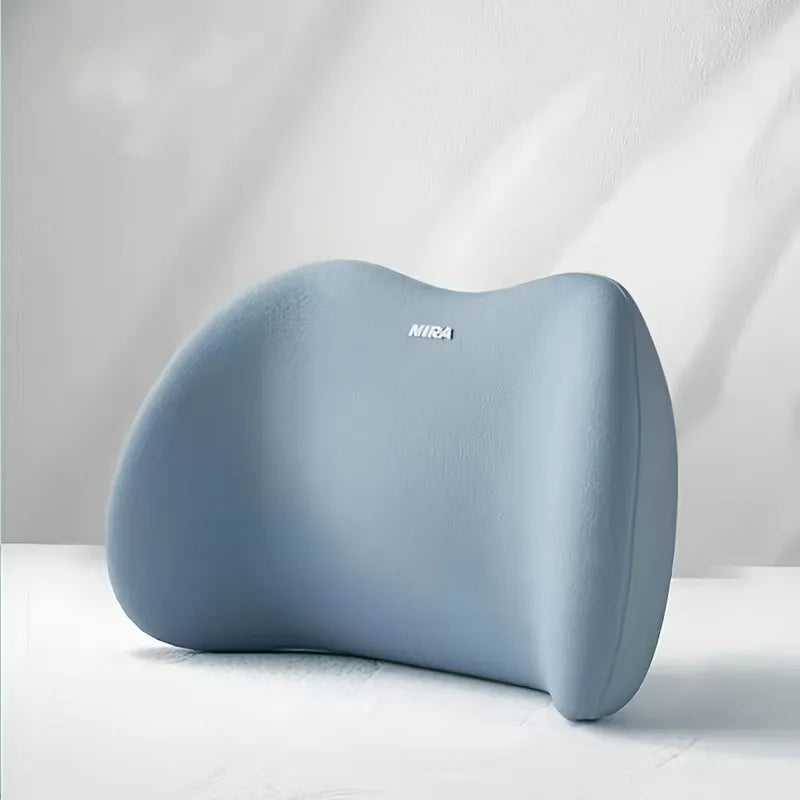 Ergonomic Memory Foam Lumbar Pillow for Office and Bed Sleepers - Comfortable Back Support Cushion with Washable Cover Oasis Select Blue