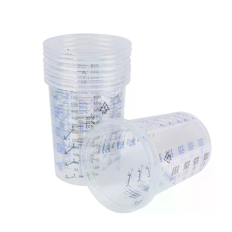 Plastic Paint Mixing Cup 600ml Mixing Pot Paint Mixing Calibration Cup For Precise Mixing Of Paint And Liquid High Quality 10pcs Oasis Select