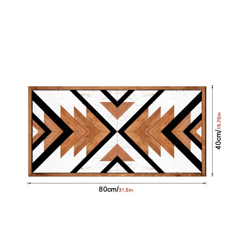 Wall Stickers Wooden Frame Paintings Nordic Style Geometric Patterns Living Room Bedroom Study Decoration Oasis Select No. MZ452-L