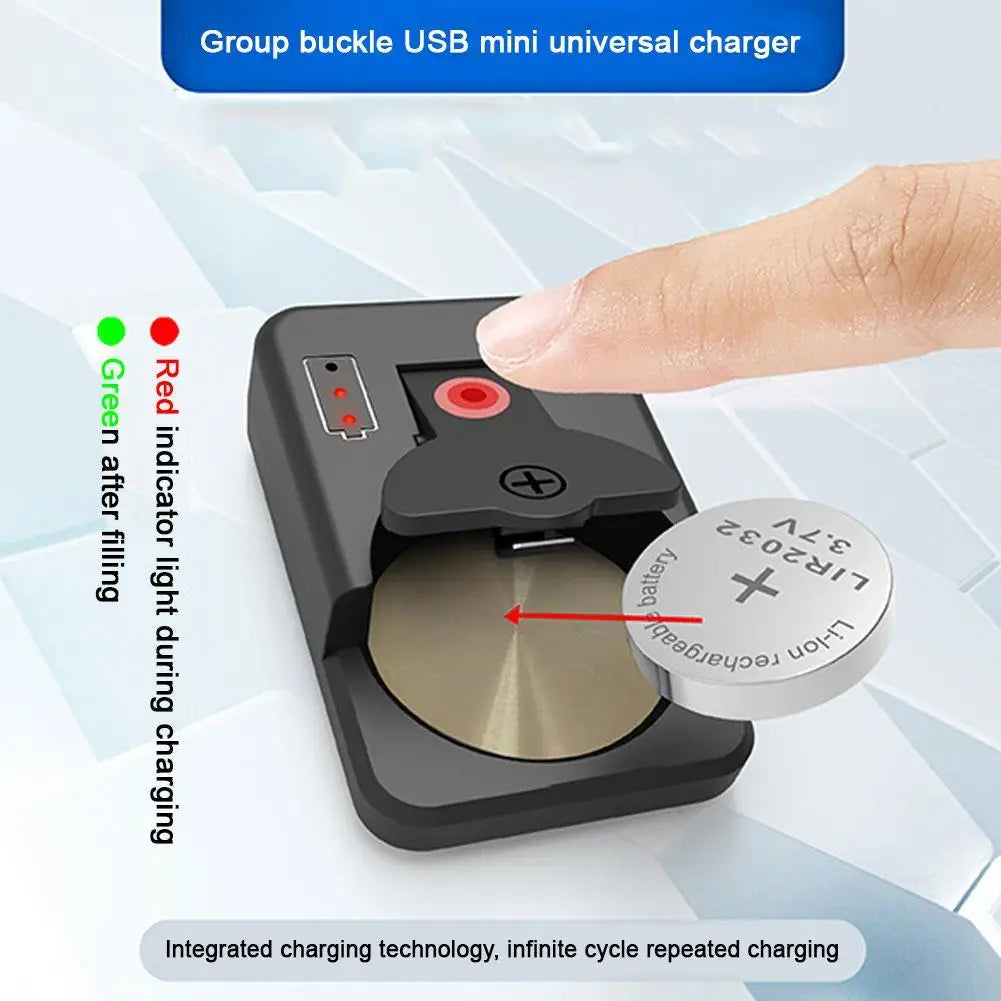 Universal LIR Button Battery Charger – Type-C USB, CE Certified