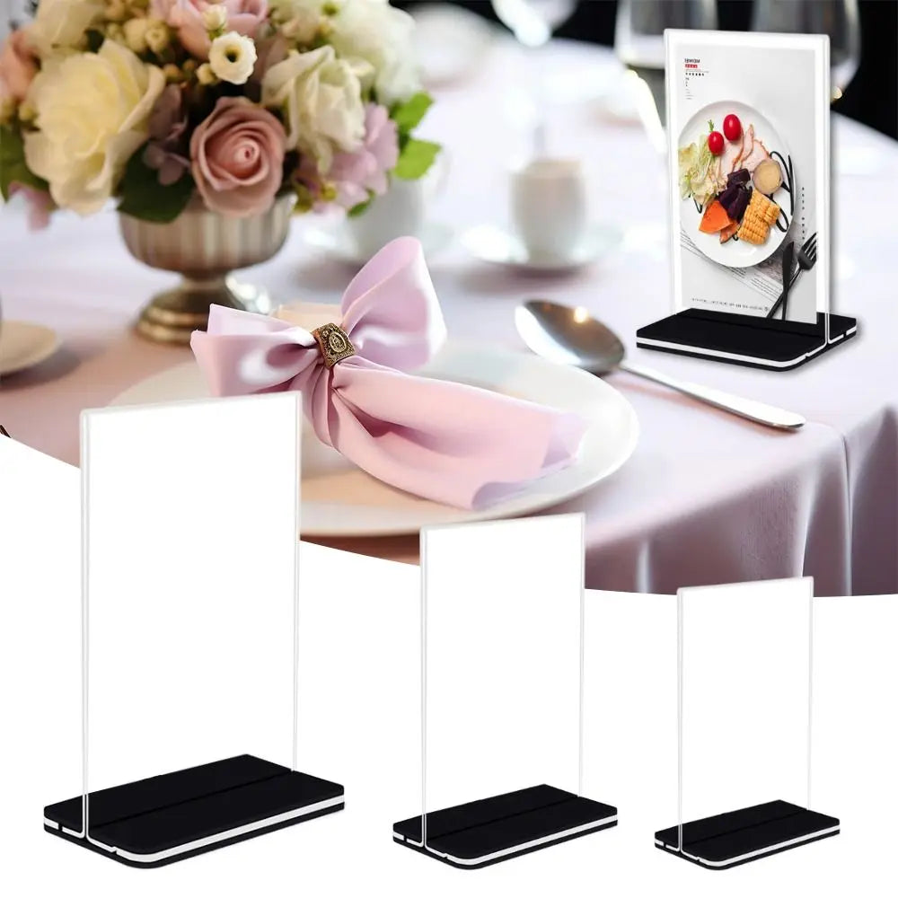 Acrylic Menu Display Stand – A4 A5 A6 Sign & Card Holder
