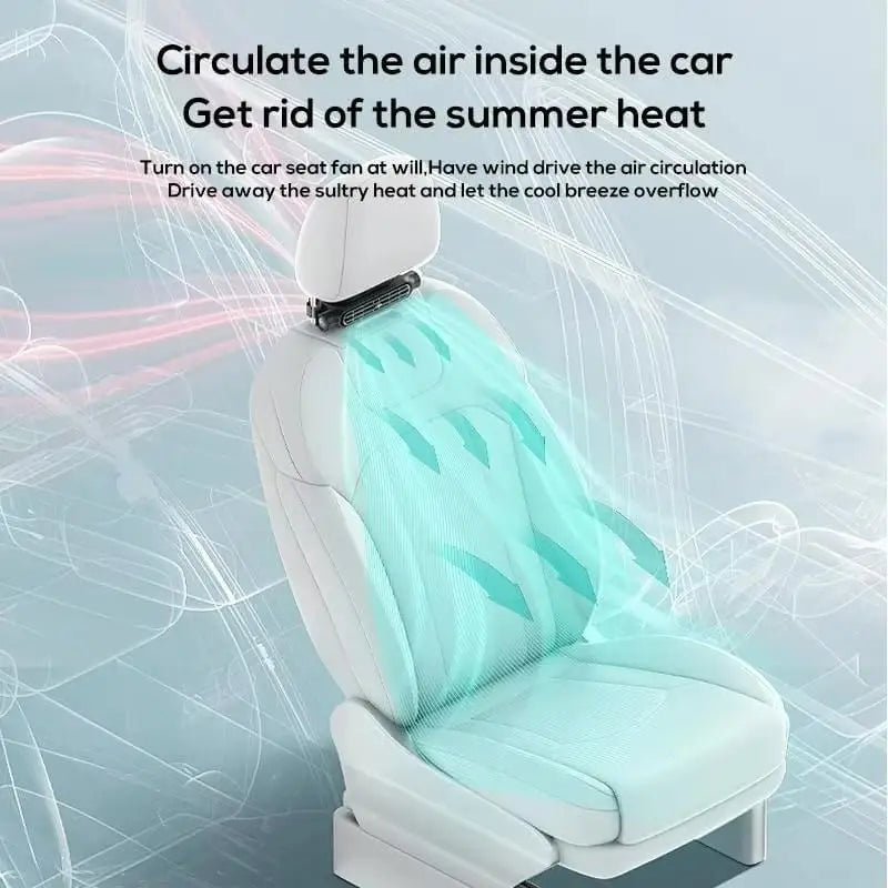Portable Car Seat Cooling Fan Car Rear Backrest Electric Fan USB Power Supply Fan Air Conditioner Car Interior Accessories Oasis Select