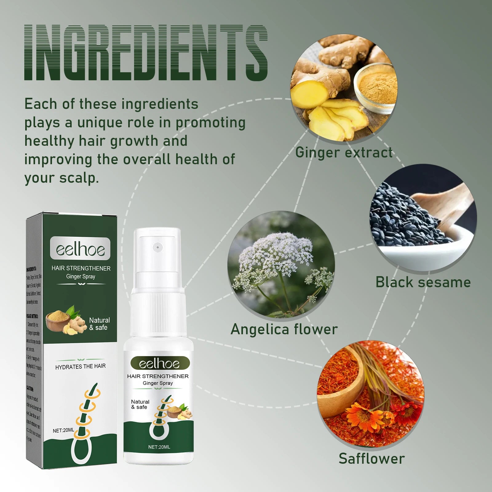 EELHOE Ginger Hair Spray – Prevent Hair Loss & Thicken Hair