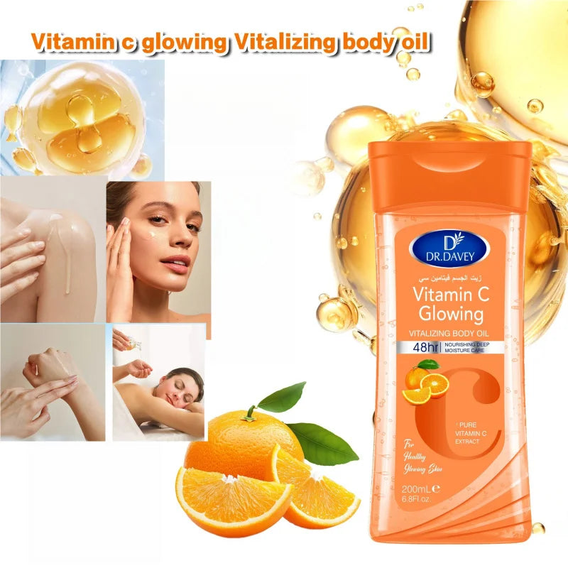 DR.DAVEY Vitamin C Body Oil 2×200ml – Moisturizing Skin Oil