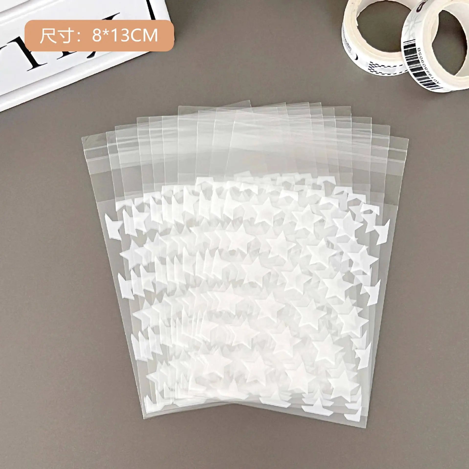 Clear Opp Gift Packaging Bag With Star & Circle Print - A Convenient Way to Store and Display Your Accessories Oasis Select B 50pcs