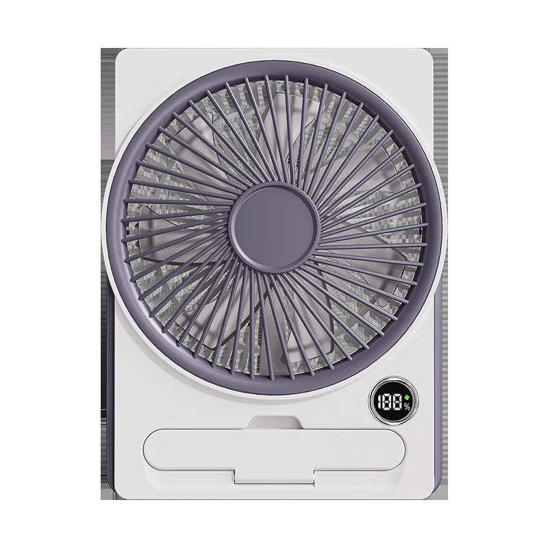 Portable 5-Speed Desktop & Hanging Fan – USB Rechargeable