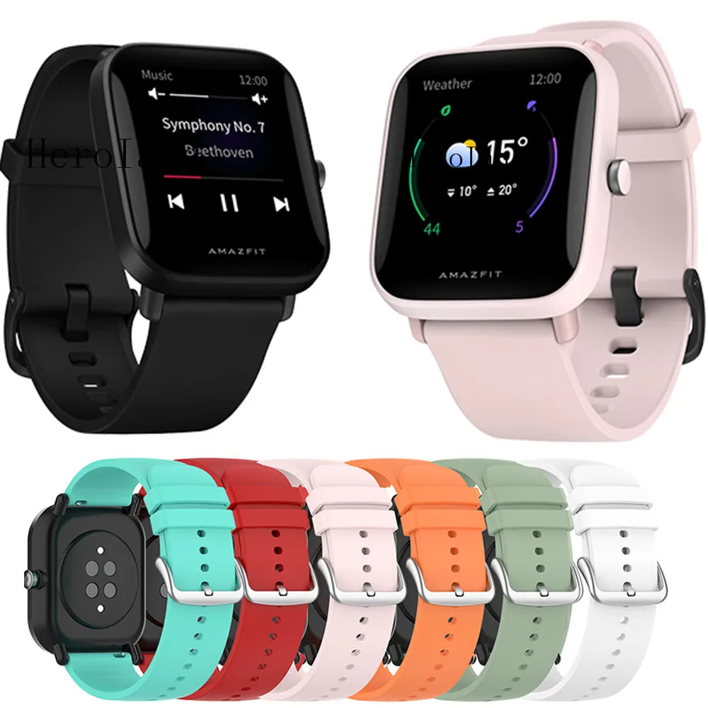 Silicone Watch Band for Amazfit Bip U/S, GTR & Samsung 20/22mm Smartwatch Band Oasis Select