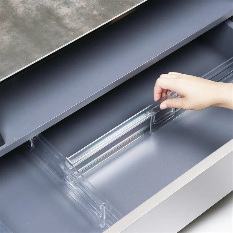 1Pcs Transparent Drawer Dividers Adjustable Expandable Drawer Dividers for Clothes Utensils Cosmetics Office Storage Oasis Select