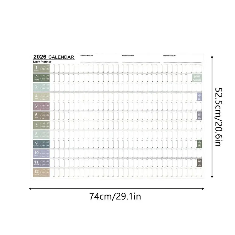 2026 Plan Calendar 29 X 20 Inch Large Notebook with Tip Labels And Sticker Wall Decor Planner for Mental Study School Task Home Oasis Select 9