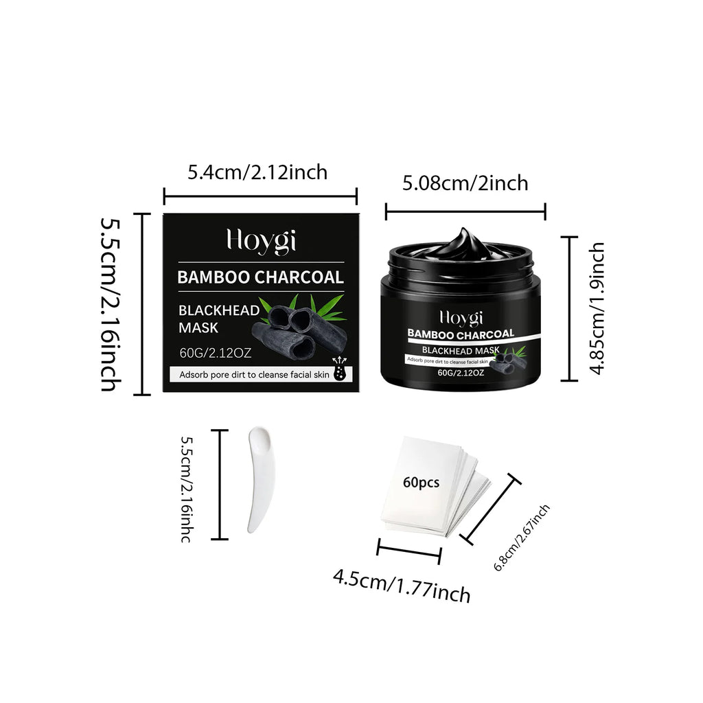 Bamboo Charcoal Blackhead Mask Peel Off Pore Cleansing Nose Mask for Deep Dirt Oil Removal Blackhead Cleansing Skincare Oasis Select 1Pcs