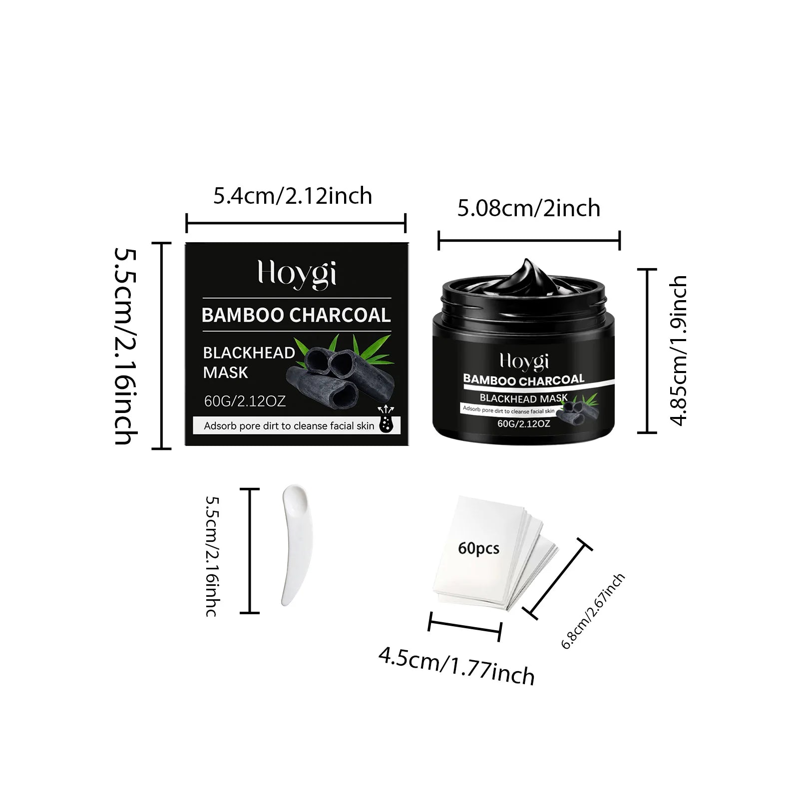 Bamboo Charcoal Blackhead Mask Peel Off Pore Cleansing Nose Mask for Deep Dirt Oil Removal Blackhead Cleansing Skincare Oasis Select 1Pcs