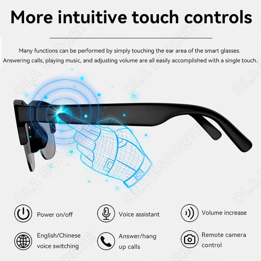 Ola Esporte Smart Bluetooth Glasses – Calls, Music & UV Lenses