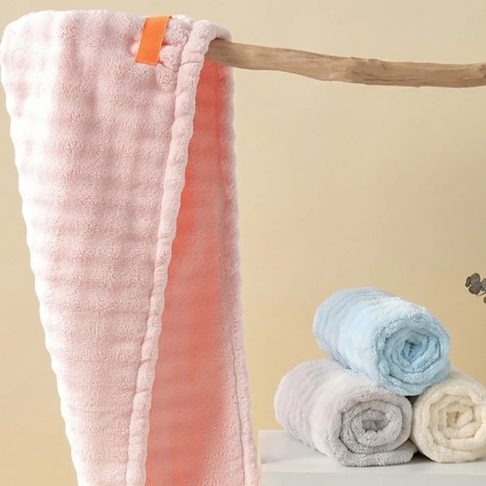 Microfiber Hair Drying Towel Wrap – Absorbent Turban Cap
