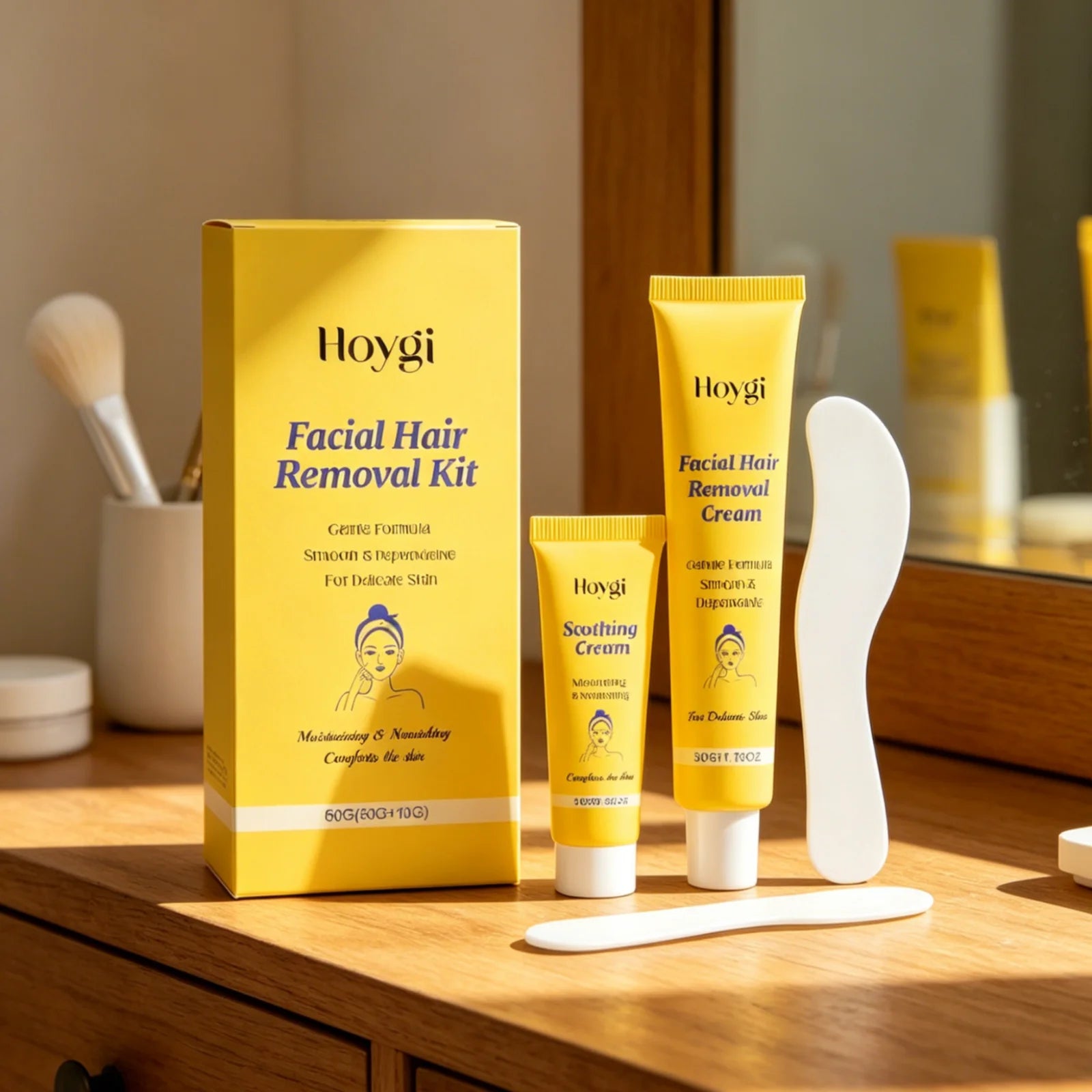 Hoygi Facial Hair Removal Cream – Natural & Painless 60g Hair Removal Cream Oasis Select