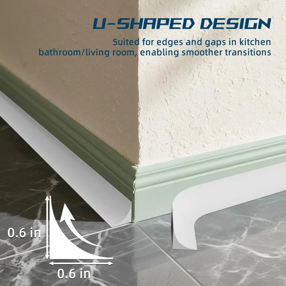 Silicone Quarter Round Molding Trim Flexible 1/2/3m Shoe Molding Peel and Stick Water Retaining Strip Oasis Select