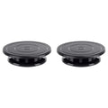 LIKE WISH 2Pcs 11 Inch Rotate Turntable Sculpting Wheel Revolving Cake Turntable Black Painting Turn Table Stand Oasis Select Black