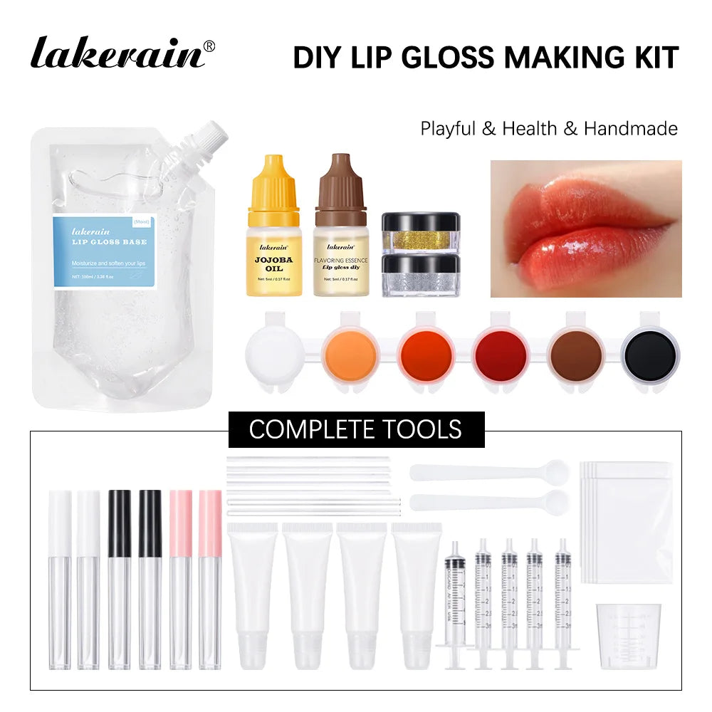 DIY Lip Gloss Making Kit – Glitter, Pigments & Tubes Set