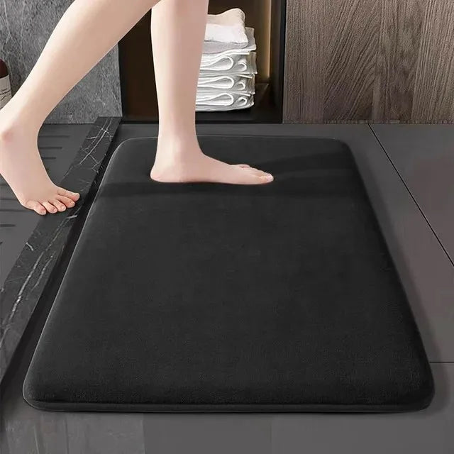 New Memory Foam Bath Mat Super Soft Absorbent Bathroom Rugs Non Slip Bath Rug Runner for Shower Bathroom Floors Carpet Oasis Select Black 30x40cm