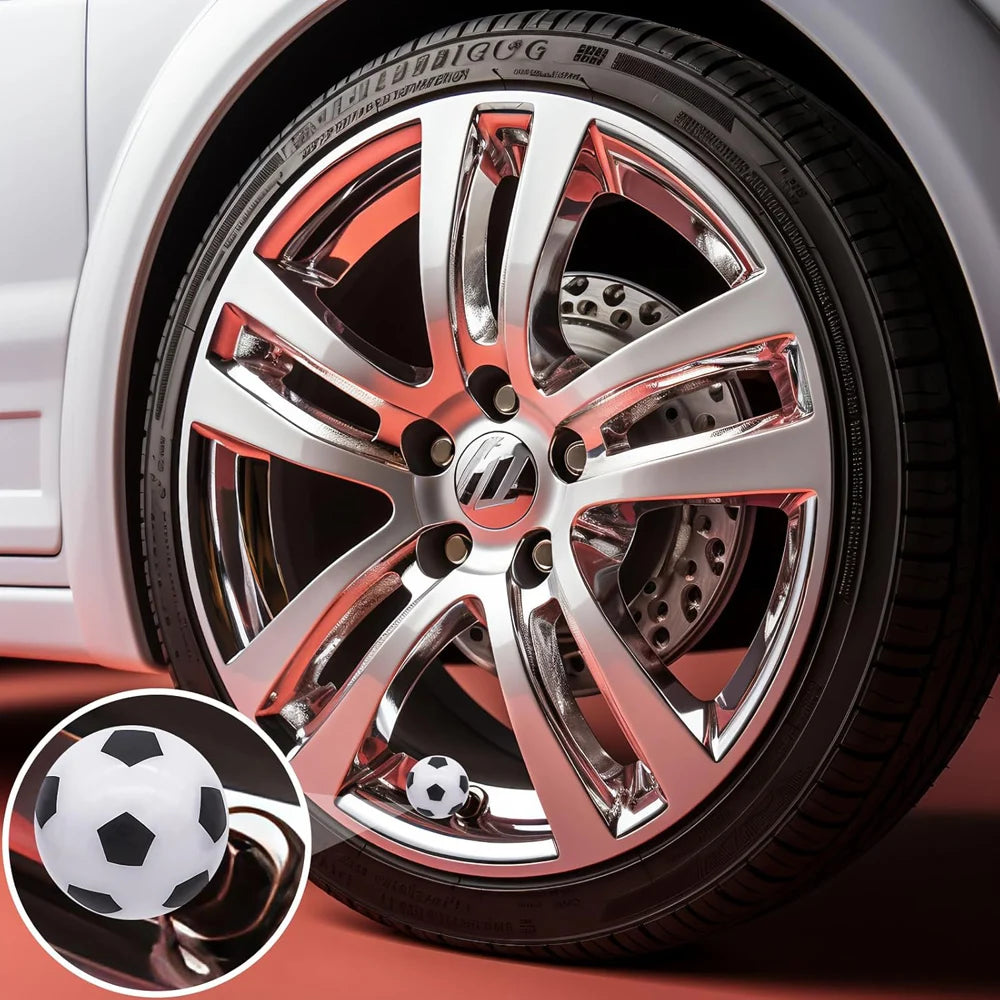 Football Style Tire Valve Stem Caps, Copper Core Dustproof Tire Valve Stem Covers for Cars, Trucks, Bikes, Motorcycles, Bicycles Oasis Select