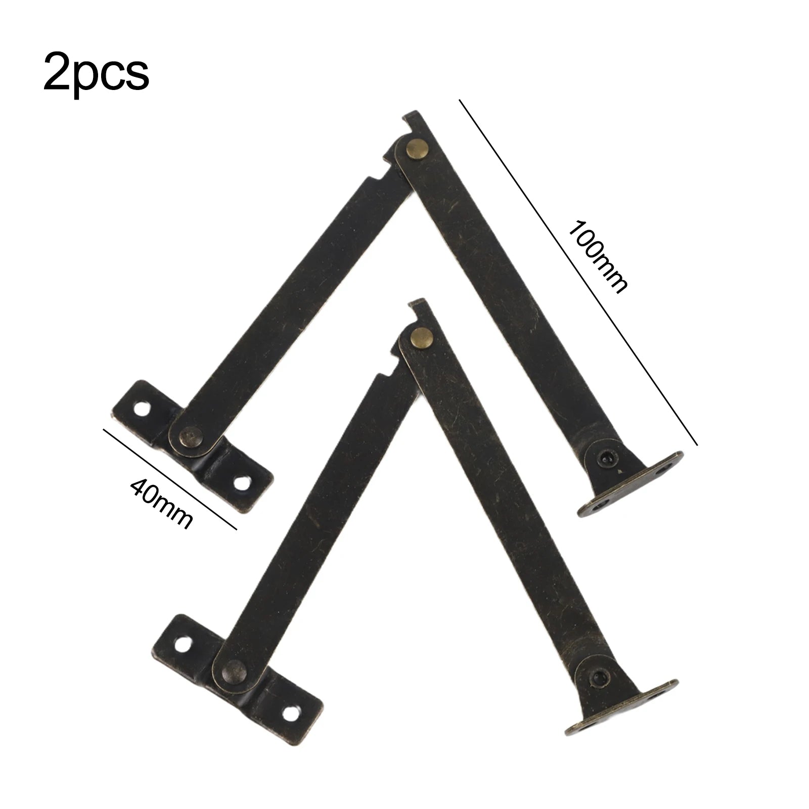 2pcs Antique Bronze Lid Support Hinges | Jewelry Box & Chest