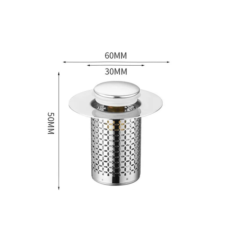 Stainless Steel Floor Drain Filter Pop-Up Bounce Core Basin Stopper Washbasin Plug Anti Odor Hair Catcher Shower Sink Strainer Oasis Select Copper core Short