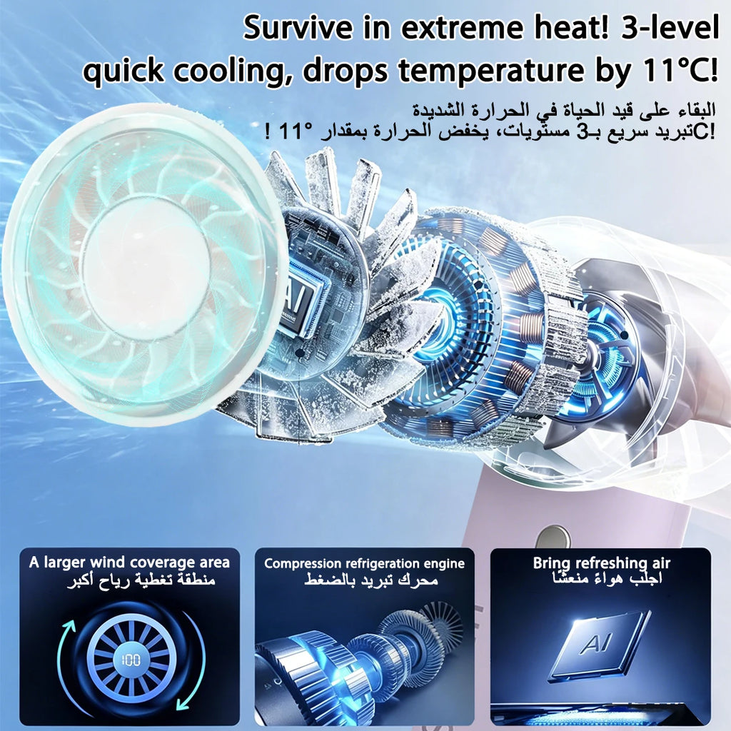 Handheld Fan Upgraded Portable Fan,Mini USB Rechargeable Personal Fan, Outdoor Travel ,Suitable for summer beach and concerts Oasis Select
