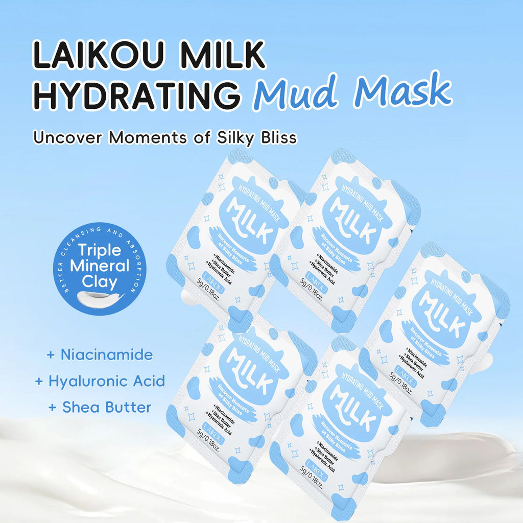 Laikou Milk Mud Mask Deep Cleansing Moisturizing Oil Control Blackhead Removal Clay Mask Hydration Brightening Anti-aging Mask Oasis Select