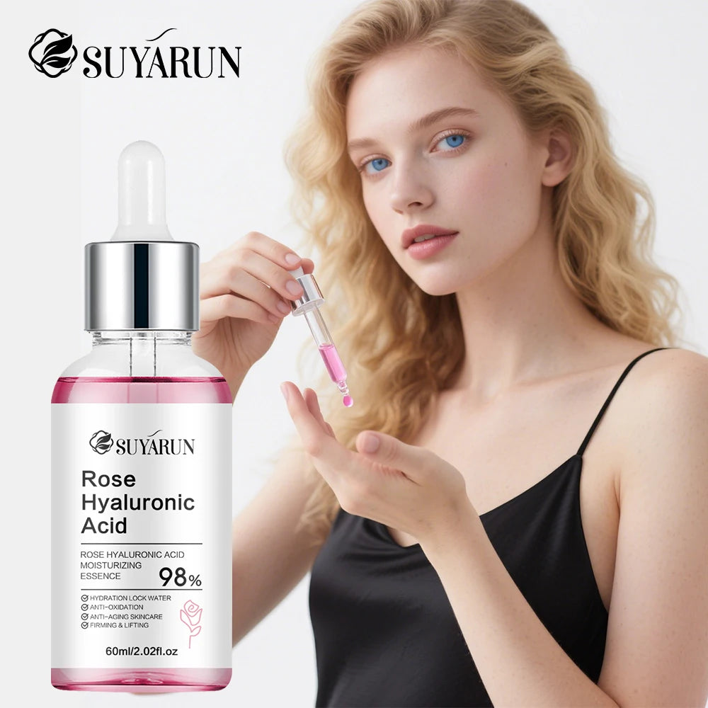 SUYARUN Professional Anti-Aging Rose Serum Essence for Face, Brightening & Even Skin Tone, Organic Rose Extracts. Oasis Select