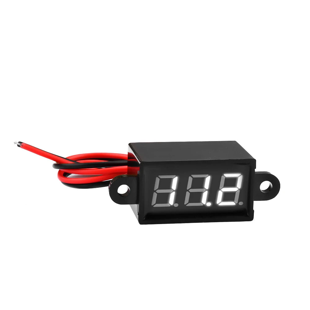 DC 3.0V-30.0V Digital Car Voltmeter Automotive Voltage Meter Waterproof 12V 24V Motorcycle Vehicle LED Display Voltage Tester Oasis Select White light