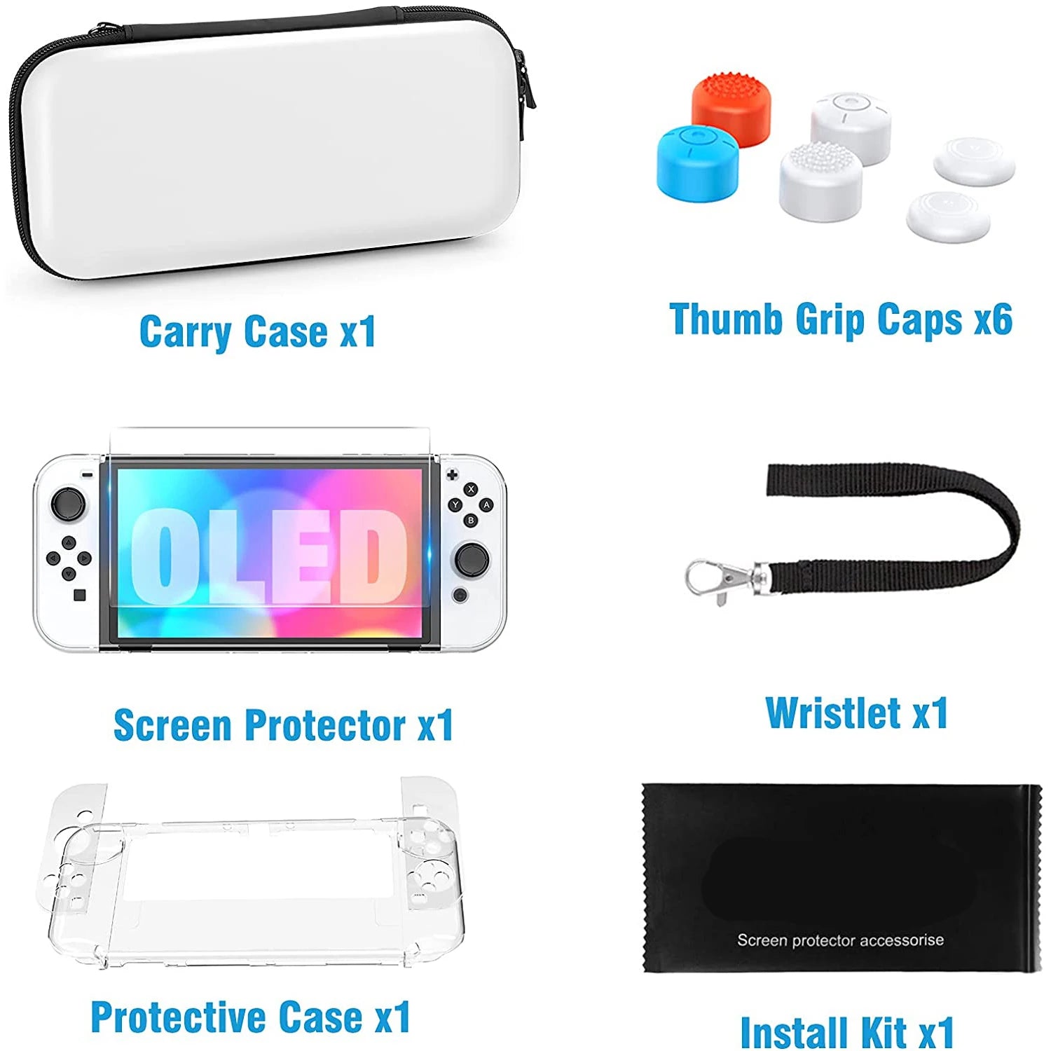 Nintendo Switch & OLED Accessories Bag & Protective Case Kit