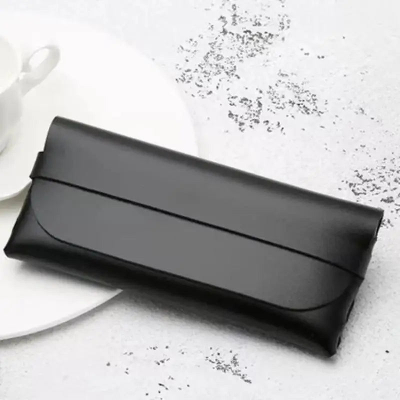Black Soft PU Leather Glasses Case, Fashion Eyeglasses Protective Pouch, Travel Accessories for Men and Women Oasis Select Default Title