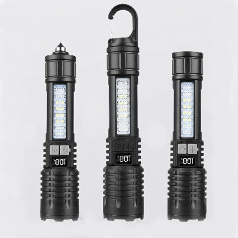 Portable Rechargeable Flashlight Multi-Function Outdoor Specific LED Flashlight With COB Warning And Searchlight Oasis Select