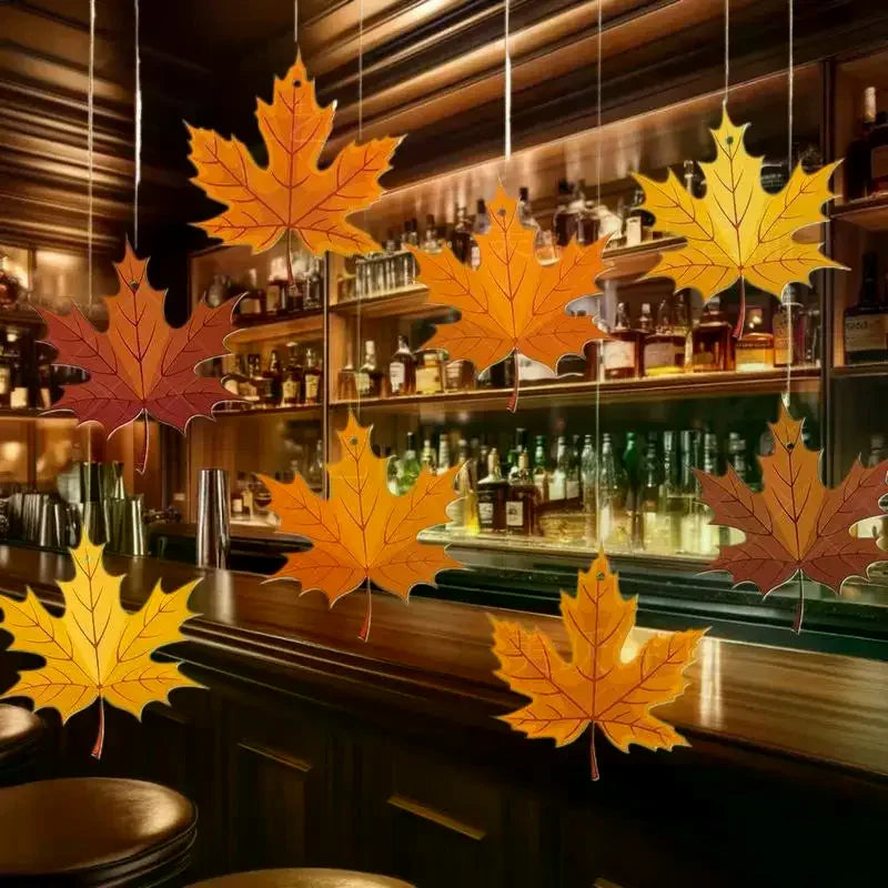 16 PCS Paper Leaves Fall Leaves Fall Thanksgiving Hanging Ceiling Decor for Autumn Harvest Party Classroom Home Supplies Oasis Select