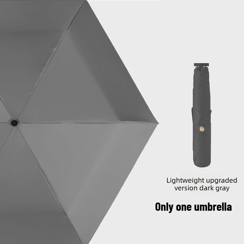 1pcs Ultra-Light Ultra-Fine Carbon Fiber Umbrella Black Sunscreen for Sun and Rain 3-Fold Compact and Portable Lead Umbrella Oasis Select 6 vinyl dark gray Aluminum 6K