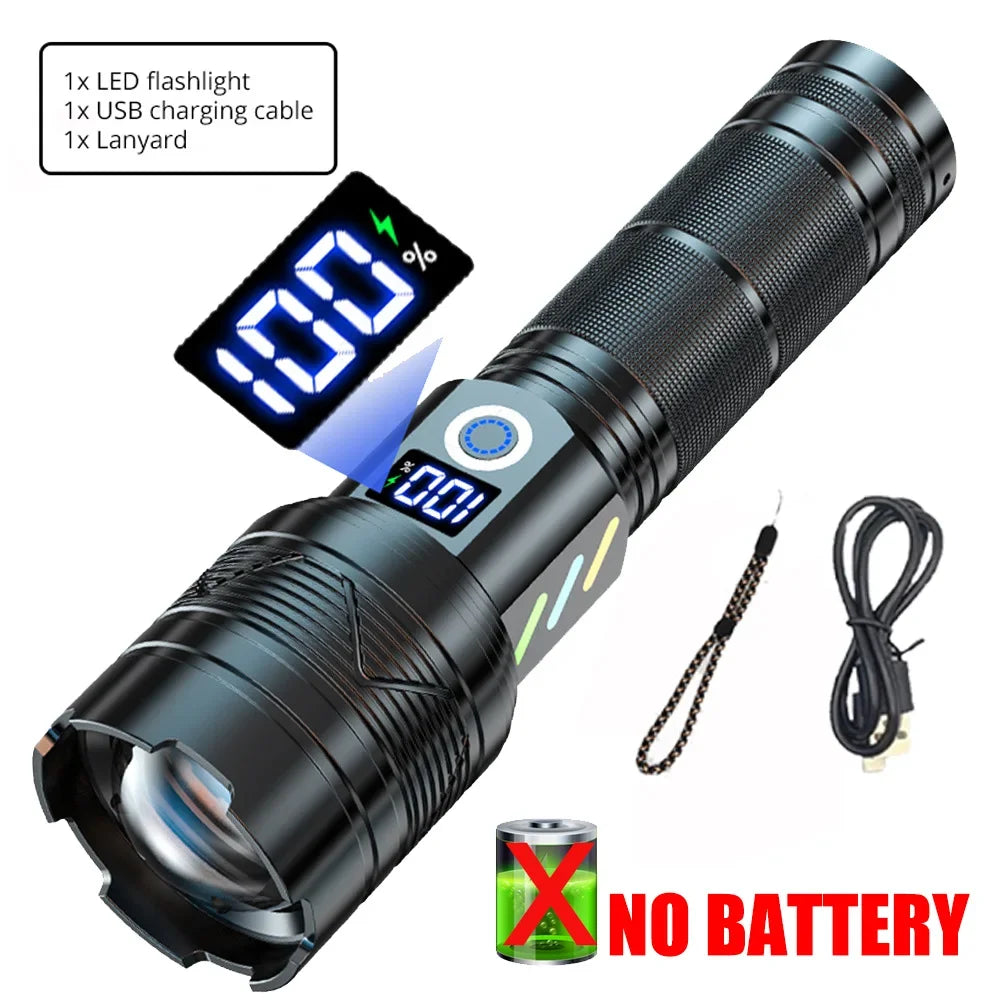 ESMARTER 1500LM LEP Flashlight Zoomable USB Rechargeable Torch