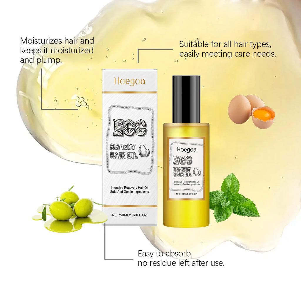 HOEGOA Egg Remedy Hair Oil – Smooth, Nourish & Repair 50ml Hair Care Oil Oasis Select