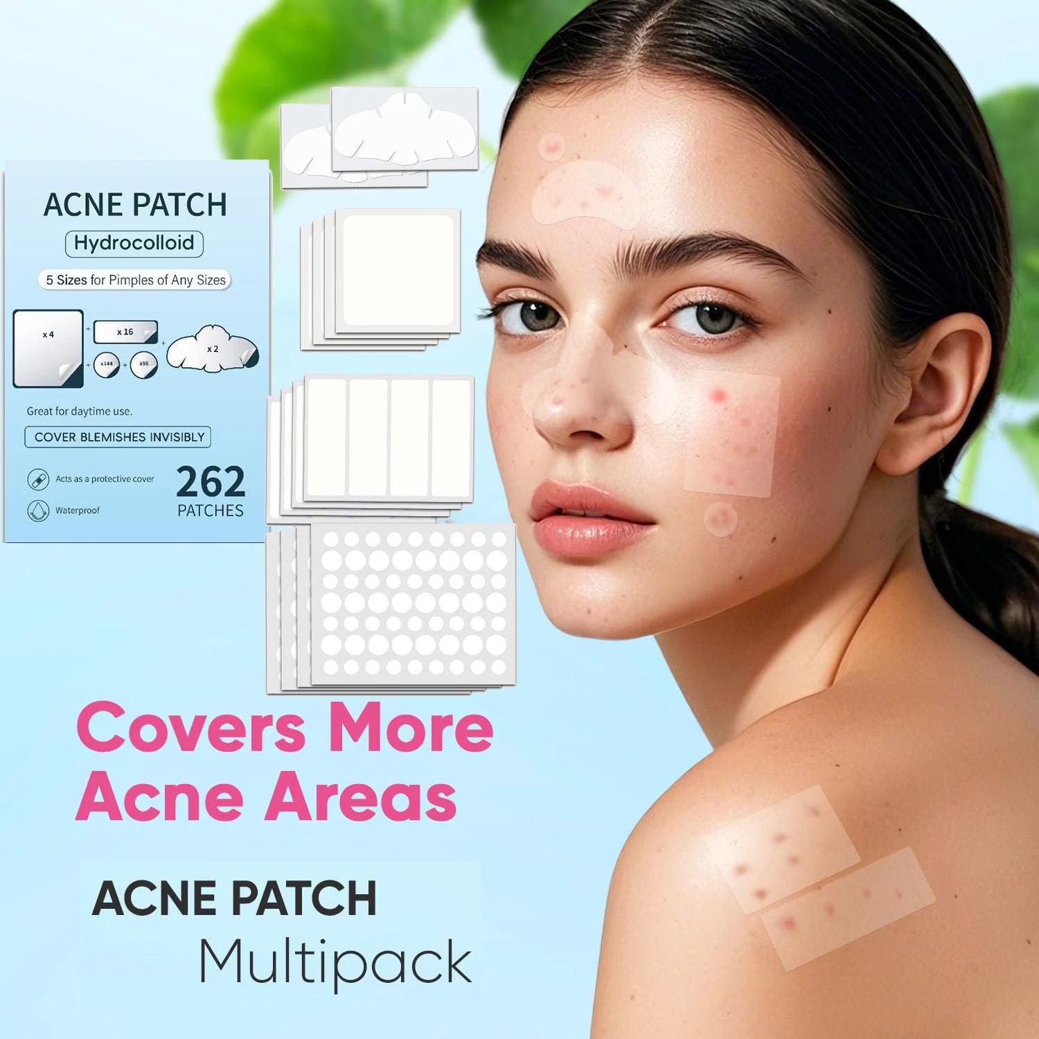 Large Pimple Patches For Face, Big Hydrocolloid Bandages For Body, Chin, Forehead, Chest, Back Zit 262/200PCs Hydrocolloid Patch Oasis Select