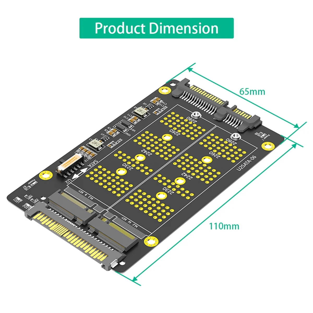 2 in 1 Combo M.2(NGFF) NVME PCI-E SSD to U.2 SFF-8639 & M.2( NGFF) SATA SSD to SATA Adapter Oasis Select