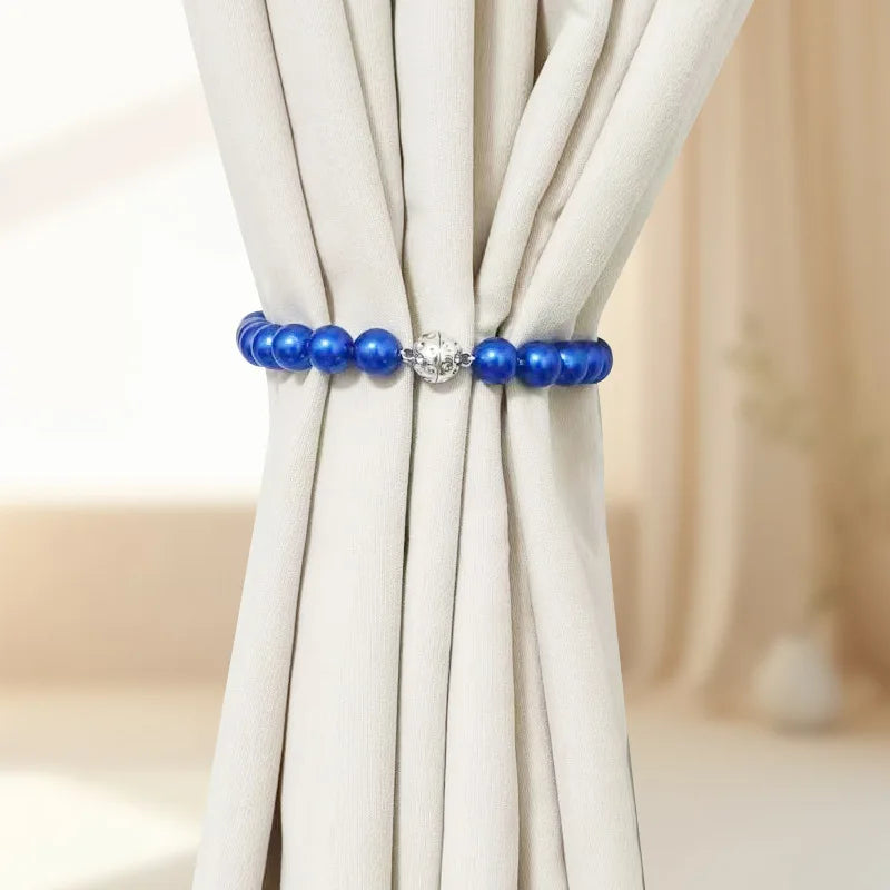Pearl Magnetic Curtain Tie Backs Curtain Buckle Curtain Rope Holder Hook Curtain Binding Strap Kids Room Decoration Accessories Oasis Select royal blue-40