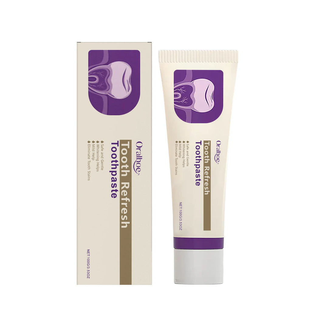 Teeth Refresh Toothpaste Whitening Freshen Breath Intensive Stain Removal Pain Sensitive Brightening Tooth Oral Care Toothpaste Oasis Select 100g boxed