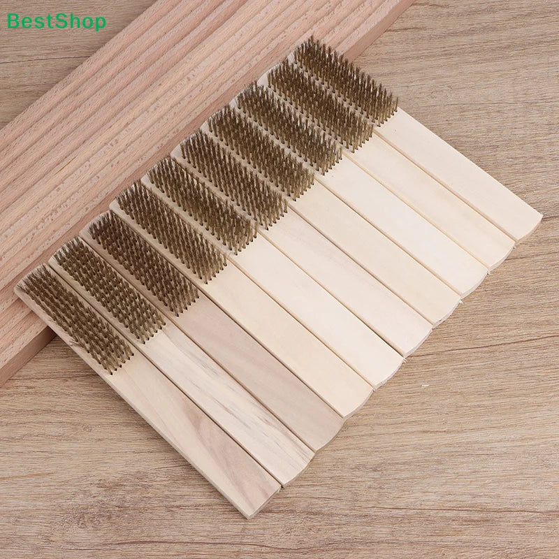 Wood Handle Brass Wire Brush – Polishing, Cleaning & Rust Removal