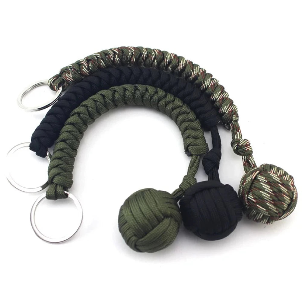 Monkey Fist Paracord Keychain with Steel Ball | EDC Survival